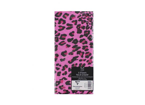 5 Pack Pink Leopard Print Tissue