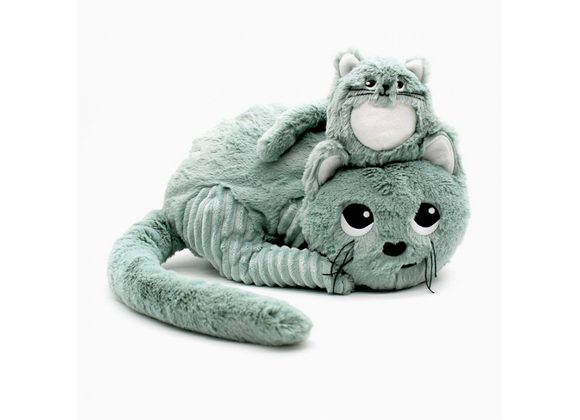 Charlie the Mint Cat Mum & Baby by Les Ptipotos 
