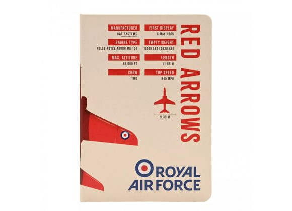 RAF A5 Lined Hardback Notebook - Red Arrows