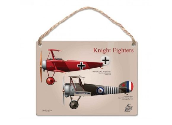 World War 1 Knight Fighters Fokker x Sophworth Camel - Mini Metal Sign