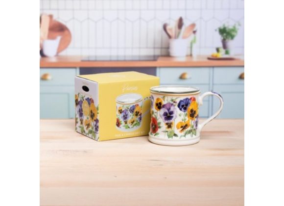 Pansies Mug Candle Gift Set