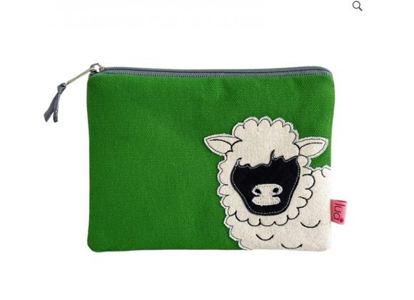Sheep cotton canvas Purse by Lua, Green