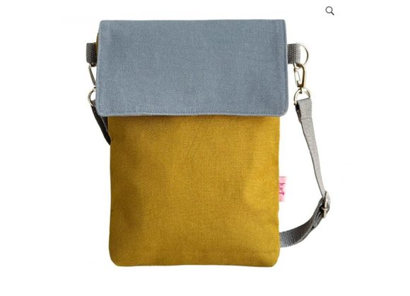 Cumin Canvas Cross Body Bag with Contrast Flap by Lua