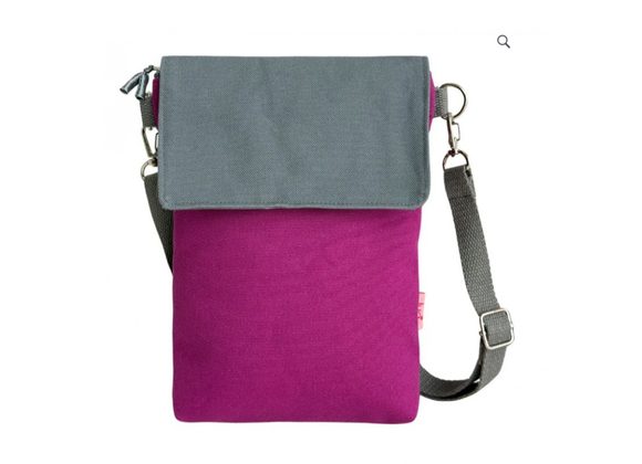 Cerise Canvas Cross Body Bag with Contrast Flap by Lua
