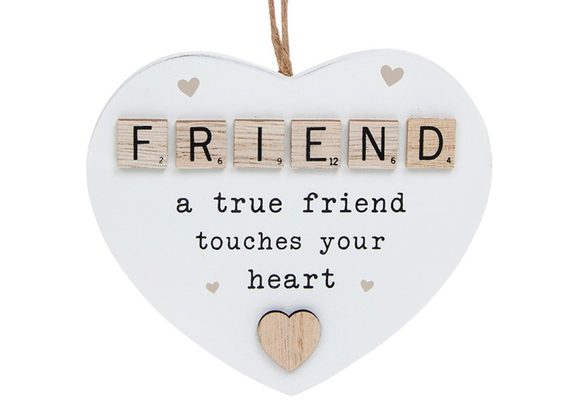 Friend, Scrabble Sentiment Hanging Heart