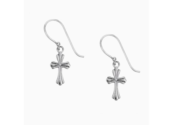 925 Silver Cross Drop Earrings