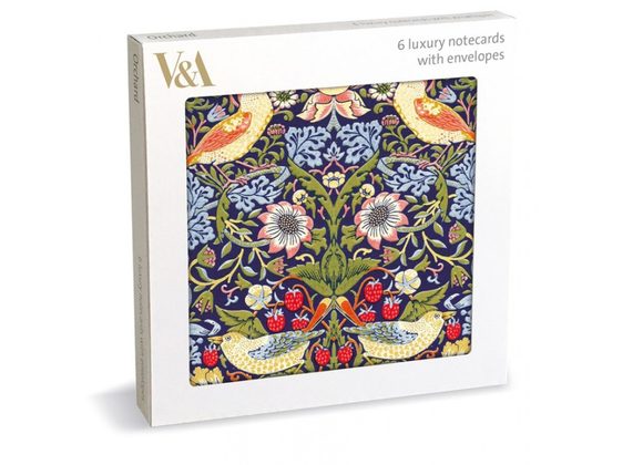 V&A 6 Notecards & Envelopes - Strawberry Thief