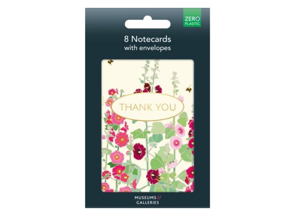 Hollyhocks Thank You Notecards with Envelopes