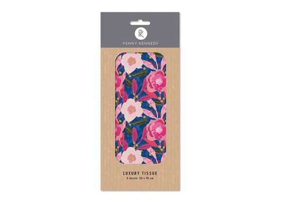 Flowers Pink Blue Tissue Paper - Penny Kennedy