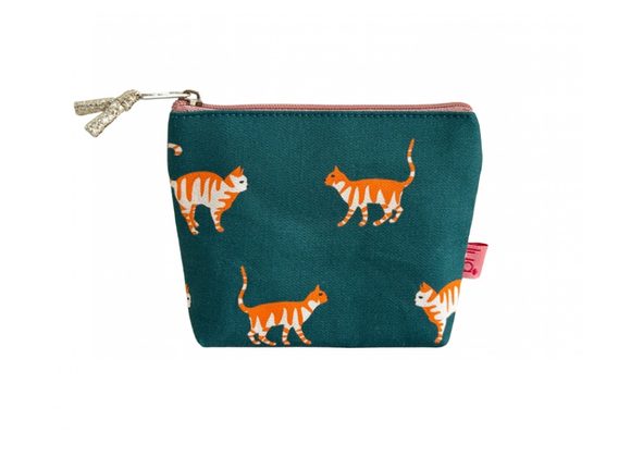 Small zip top ginger cats Purse by Lua