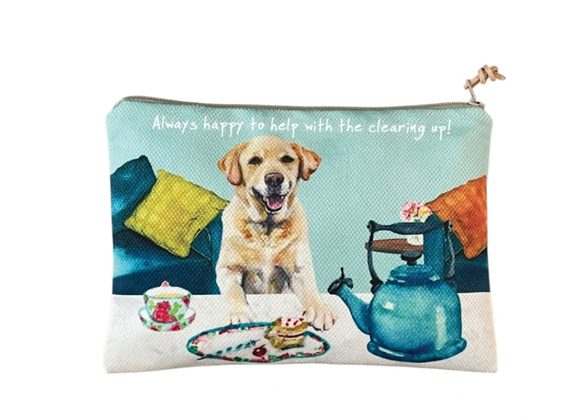 Yellow Labrador Large Zip Purse / Cosmetic Bag