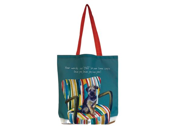 Border Terrier Packable Tote Bag by The Little Dog Laughed