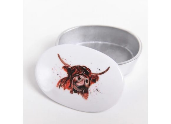 Highland Cow Trinket Box by Tilnar Art