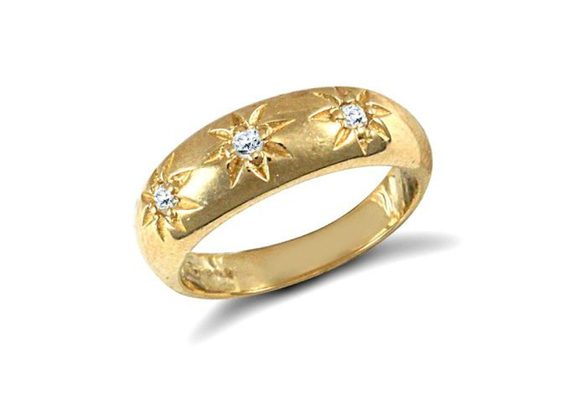 9 Carat Gold Children's CZ Gypsy Ring