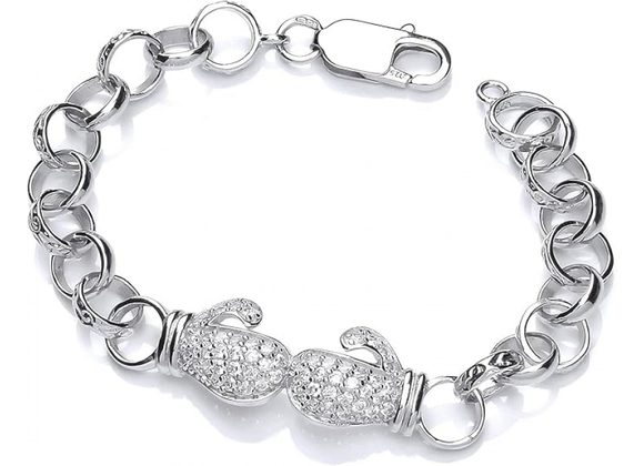 Silver Boxing Gloves Belcher Baby Bracelet