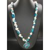 Blue and Teal Rose Necklace