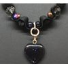 Black Goldstone Heart Necklace Pendant