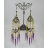Antique Gold Purple Spike Earrings