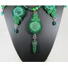 Malachite and Emerald Cat's Eye Drop Necklace Pendant