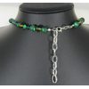 Malachite and Emerald Cat's Eye Drop Necklace Back
