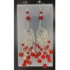 Red Crackle Diamond Heart Earrings
