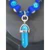 Blue Crystal and Pearl Chakra Necklace Pendant
