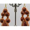 Peach and Gold Sandstone Drop Earrings
