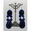 Night Cairo Blue Goldstone Drop Earrings