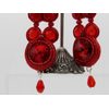 Red Rivoli Chaton Earrings