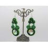 Green AB Crystal Rivoli Chaton Earrings