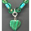Dark Green Marbled Heart Necklace Pendant