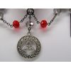 Red Leather Celtic Charm Choker