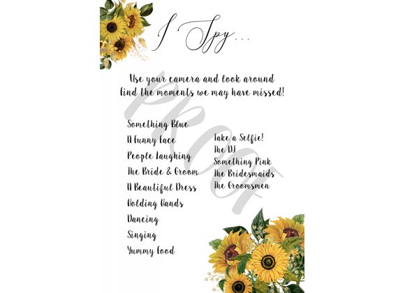 I SPY - Sunflower Theme (DOWNLOAD ONLY)